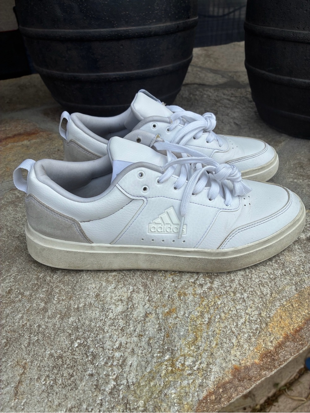 adidas Men’s White Low-Top Leather Sneakers